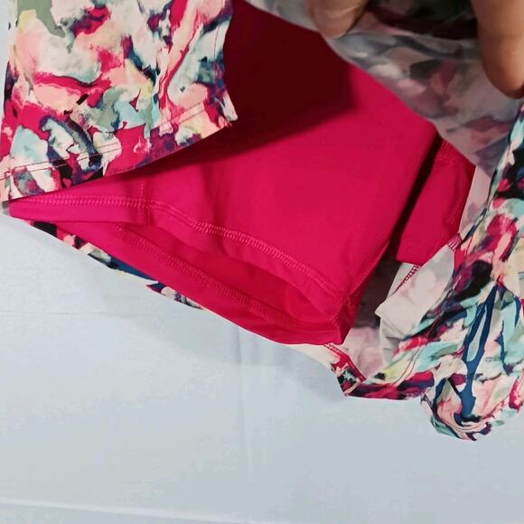 Avia Activewear Running Shorts Womens Large Breathable Lined Pink Floral - Picture 5 of 10